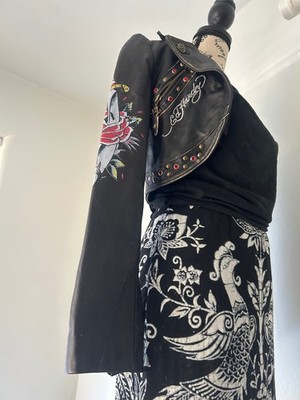 Ed hardy Love Kills leather Y2K bolero NWT | eBay