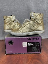 Sneakers alte Supra Skytop oro 14 carati Perf Chad Muska modello professionale taglia 8