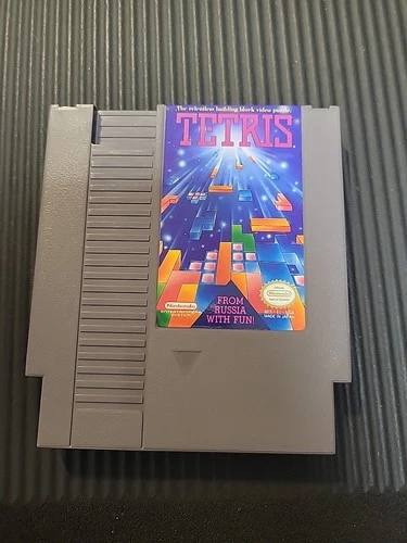 Tetris Nintendo NES 1985 Game Tested Working with Case
