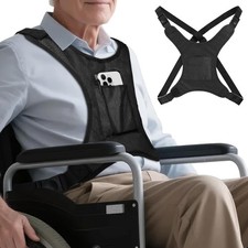 Wheelchair Seat Belt Harness Adjustable Safety Vest with Pocket Senior Strap