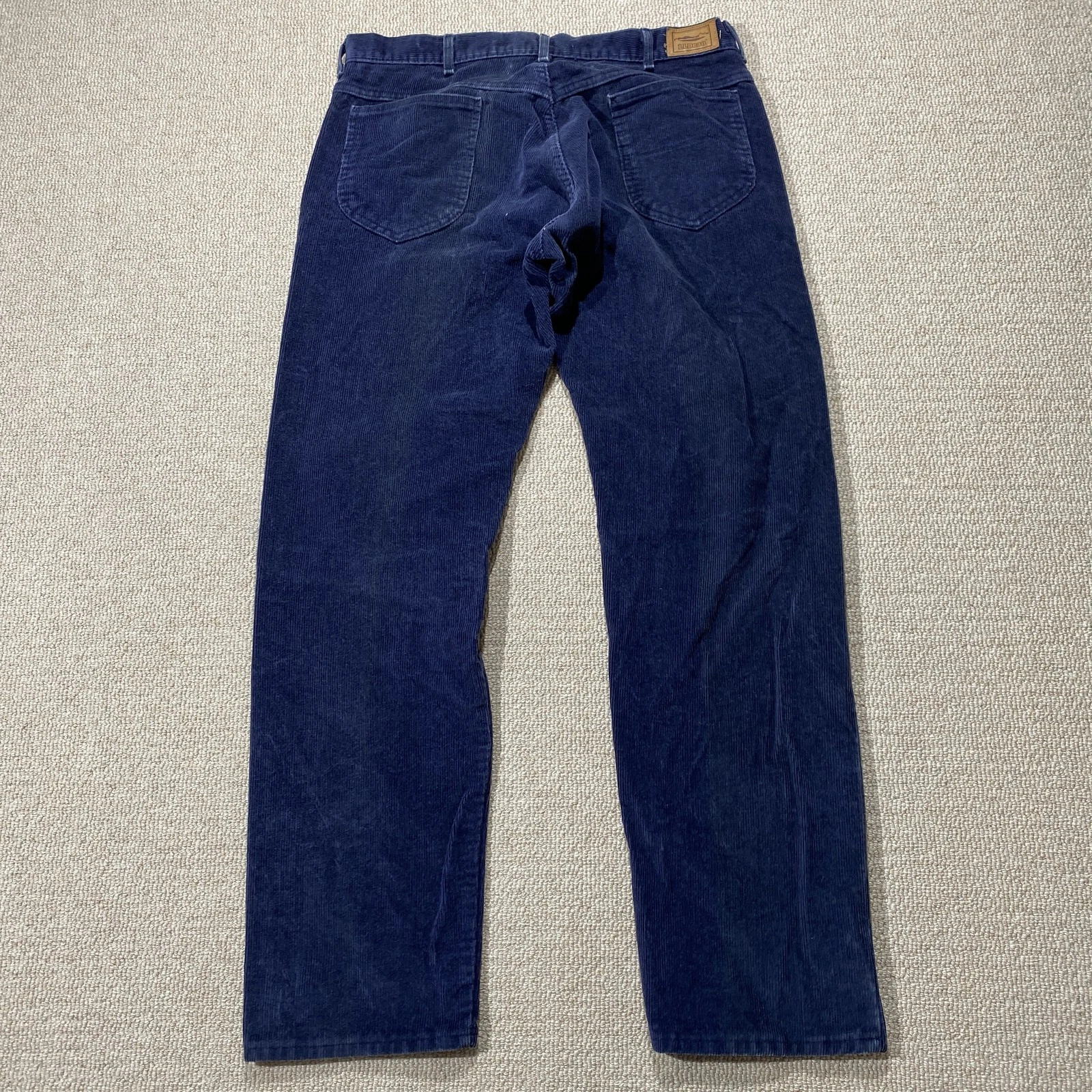 Vintage LL Bean Corduroy Trousers Mens 36z32 Navy 90s Cord Pants USA Staight
