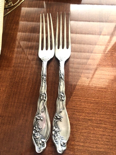 2 Simpson Hall Miller-International MILLE FLEURS Sterling Silver Dinner Fork 93G