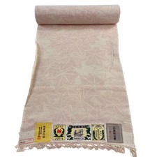 JAPANESE KIMONO FABRIC CLOTH BOLT PURE SILK CREAM TSUMUGI D2861