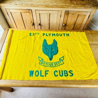 Wolfsjungen Paket Flagge Leinen vor 1966 Pfadfinder Scouting 23. Plymouth