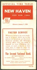 New York New Haven & Hartford RR Timetable NH-NY 1956