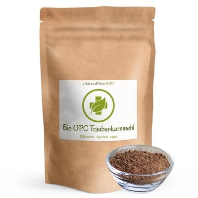 Bio OPC Traubenkernmehl | 500 g | aus spanischen Traubenkerne | 100% BIO, VEGAN