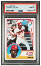 1983 TOPPS #475 CESAR CEDENO REDS PSA 10 GEM MINT