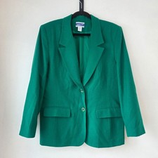 VTG Pendleton 100 Wool Green Blazer Jacket Classic Virgin Wool Career 14