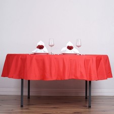 RED 90" ROUND POLYESTER TABLECLOTH Wedding Party Reception Decorations SALE