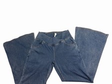 Halara Flex High Waisted Wide Leg Flowy Casual Jeans Pockets-Large Reg Washed