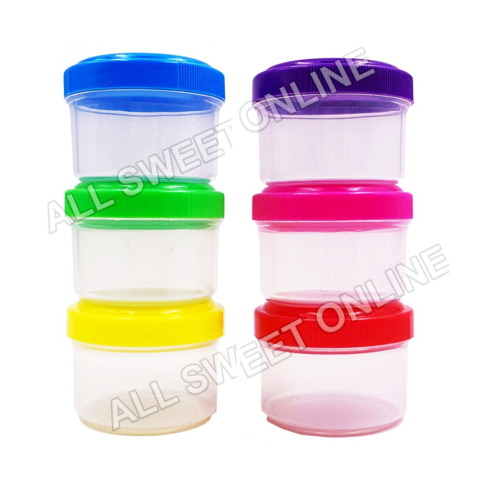 Mini Screw Top Storage Containers Lids Plastic Reusable Sauce Dressing