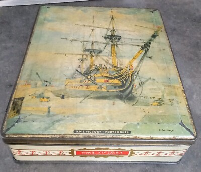 Alte Blechdose Bonbons Edward Sharp & Sons Schiff HMS Victory England. C26
