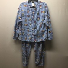Vintage 00's Mickey Unlimited Disney Womens Flannel PJ Pajamas Set Size M