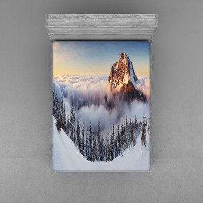 Mountain Fitted Sheet Cover with All-Round Elastic Pocket in 4 Sizes