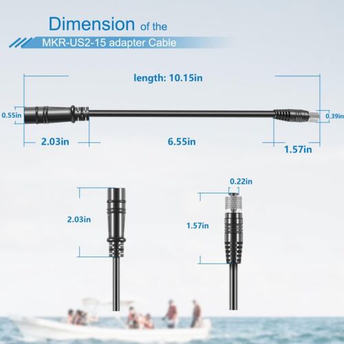 Cable adaptador 2 sonar universal para Minn Kota 1852075 MKR-US2-15 Lowrance Hook2 - Imagen 11 de 15