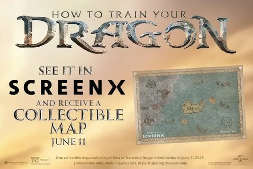 How To Train Your Dragon Movie 2025 Limited Screen X Berk Map Cloth Theater New - Picture 2 of 7