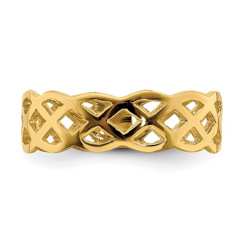 14K Yellow Gold Polished Weave Ring Size 7 for Women 2.23 gram - Picture 5 of 6