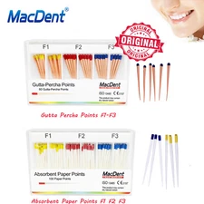 MacDent Dental Obturtaion Universal Gutta Percha Absorbent Paper Points F1/F2/F3