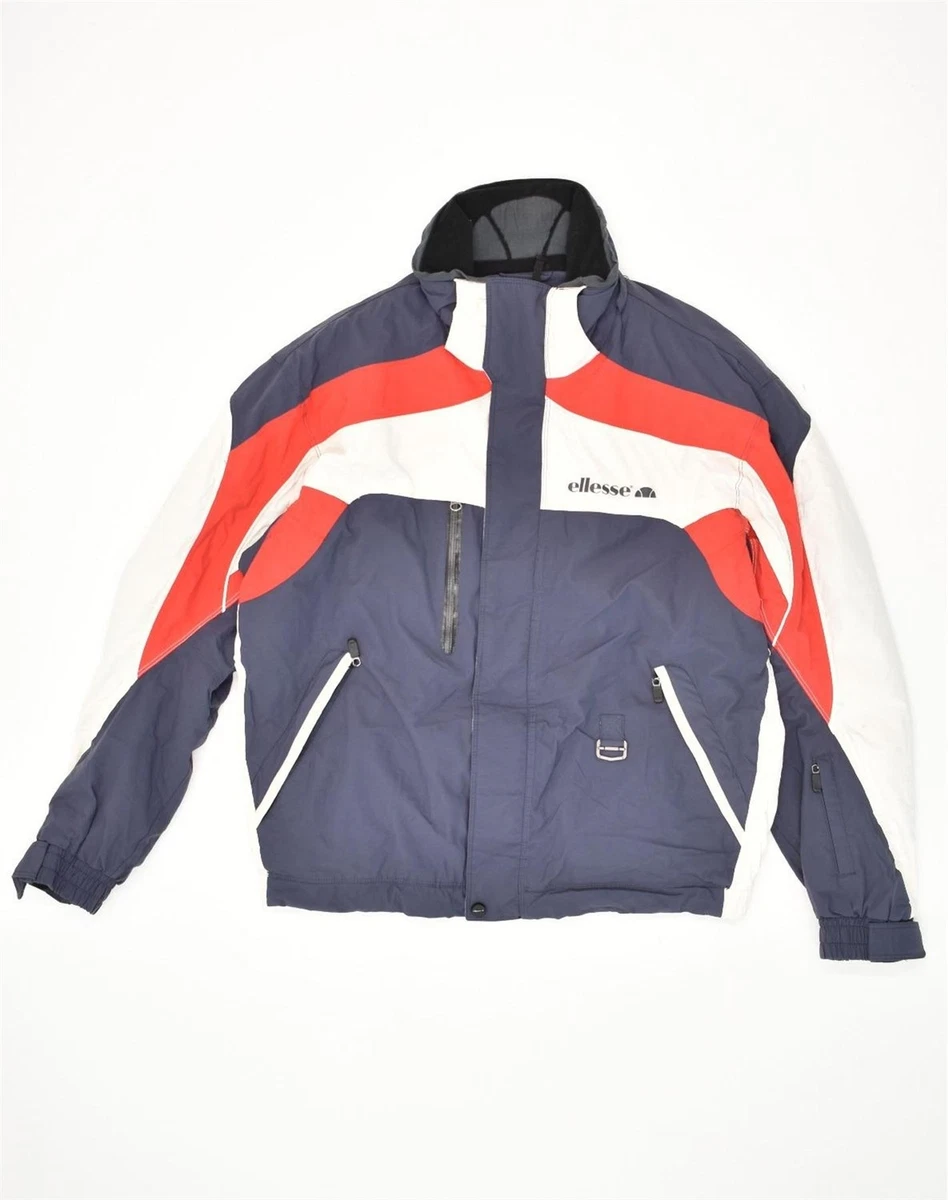 ELLESSE Mens Windbreaker Jacket UK 42 XL Navy Blue Colourblock Nylon AD05 |  eBay