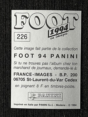 Carte Panini Paul Le Guen - PSG 1994 - Original, Très Bon état
