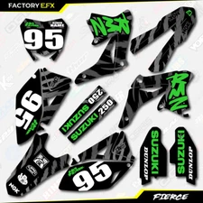 Black & Green Fierce Graphics Decal Kit fits Suzuki RMZ250 RMZ 250 10-18 
