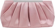 Elegant Evening Clutch Pleated Satin Bridal Purse Party Prom Banquet Handbag