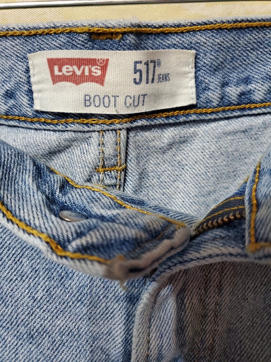 Vintage Levi's 517 Boot Cut Mens 38x32 Blue Denim Jeans Light Wash