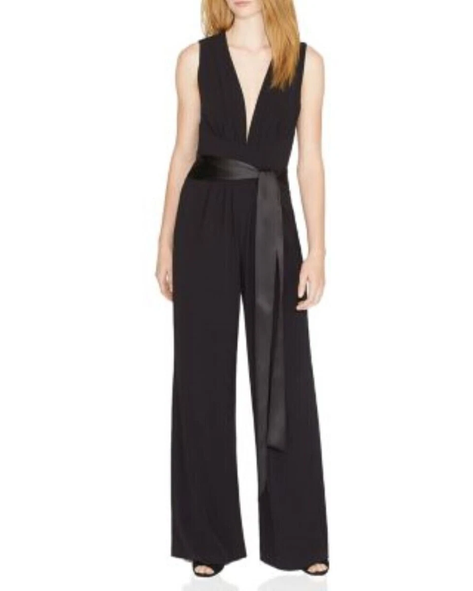 Halston heritage sales black jumpsuit