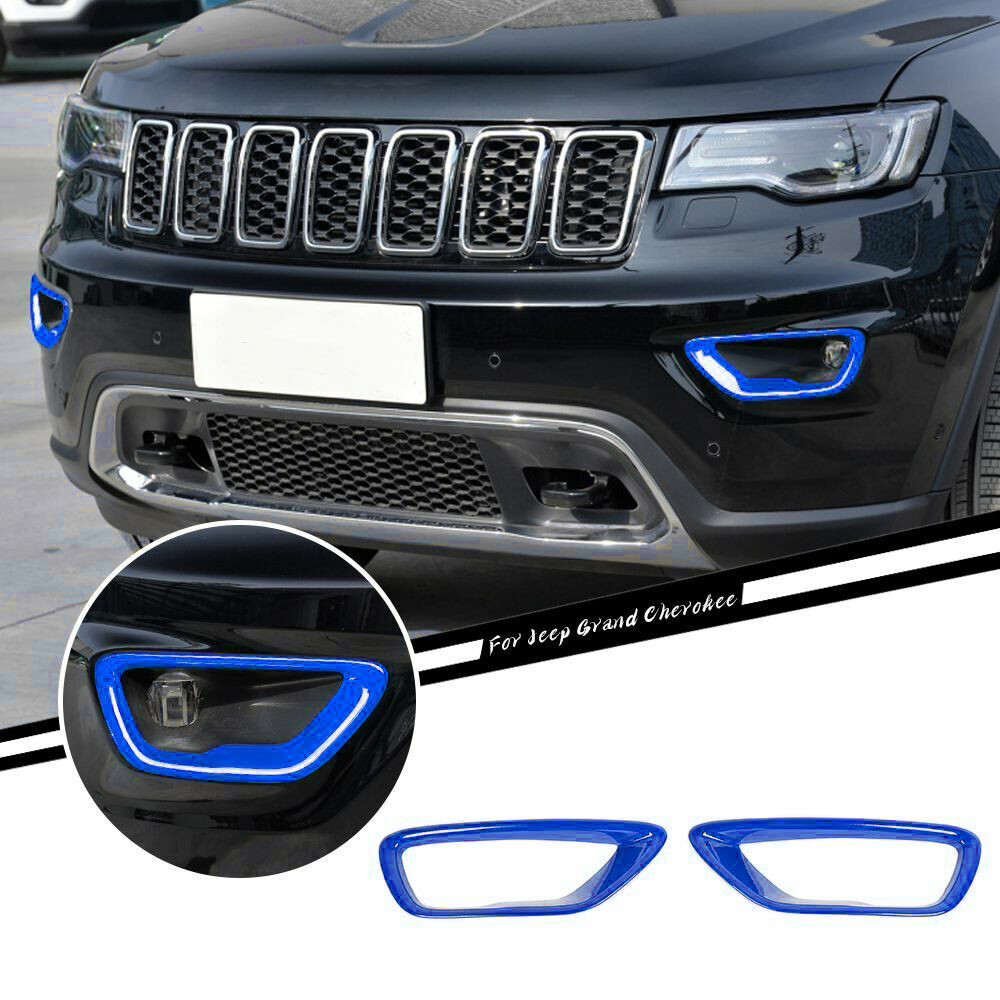 Black Front Fog Light Cover Fog Lamp Frame Trim For Jeep Grand Cherokee 2018-21 - Foto 13