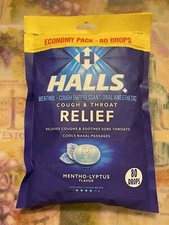 HALLS Relief Mentho-Lyptus Cough Drops, Economy Pack ~80 Drops Expires 12/2026+