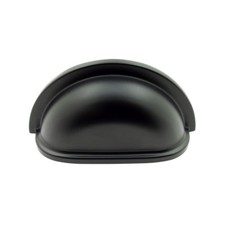 Set of 50 Black Cup Bin Kitchen Cabinet Drawer Door Pull HandleWardrobe Pantry