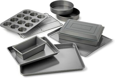 Calphalon 10-Piece Nonstick Bakeware Set, Includes Baking Sheet, Silver