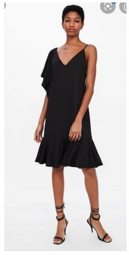 BNWT ZARA Black Ruffle Asymmetric One 