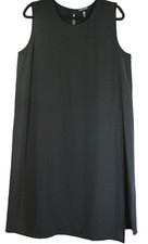 NEW Eileen Fisher Silk Georgette Crepe double layers Midi dress Size M MD167