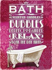 Bath Bubbles Relax small steel sign 200mm x 150mm CLEARANCE!!