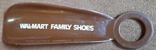 Vintage "Wal-Mart Family Shoes" Shoe Horn Brown Plastic with White Lettering