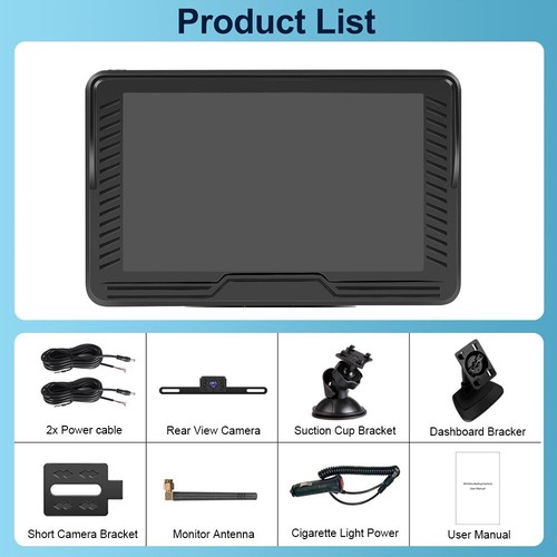 Wireless Car Truck Van Camper 5'' 1080P Monitor Rear View Backup Reverse Camera - Picture 13 of 13