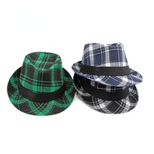 Herren Karo Karomuster Bucket Hat Fischerhut Retro Sommer Reise Strand