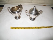 Vintage Sheets ROCKFORD 1875 Triple Silver Plate Sugar & Creamer - #3590