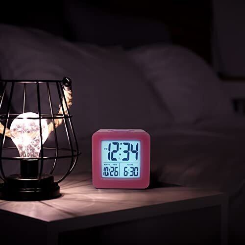 Equity by La Crosse Pink Soft Cube LCD Alarm Clock with Smart Light - BRAND NEW