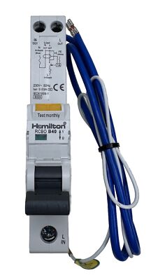 Hamilton 40 AMP RCBO Curve B 6kA 30mA RCBO Schutzschalter AHLRCB42030B