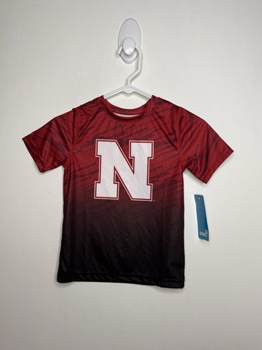 NCAA Nebraska Corn Huskers Shirt Boys Size 7 Active Wear Short Sleeve