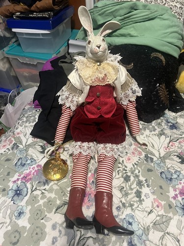 Katherine's Collection Alice in Wonderland White Rabbit Doll Wayne ...