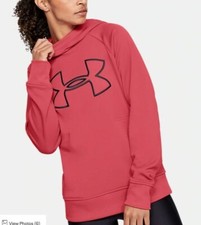 UNDER ARMOUR WOMEN'S COLDGEAR FLEECE BIG LOGO HOODIE ORANGE SZ XS 1318396-NWT