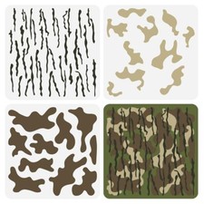 3 Pcs Layered Camo Stencils 11.8x11.8 inch - Reusable Camouflage Pattern Stencil