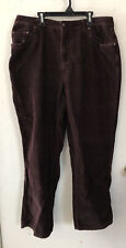 Bill Blass Chocolate Brown Corduroy Pants Size 14 Stretch Comfortable