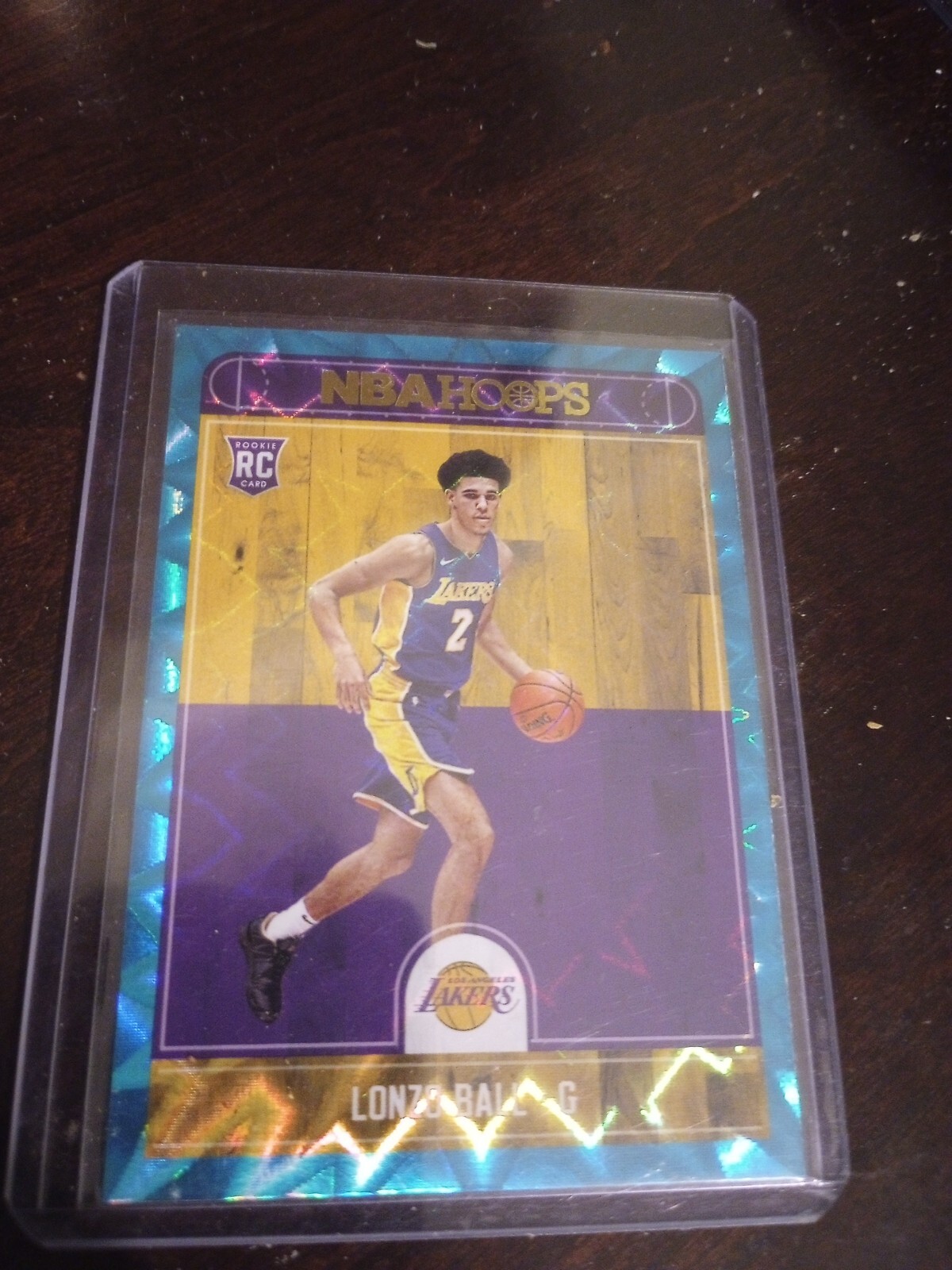 2017 Lonzo Ball Hoops Rookie Card Teal Explosion Lakers #252