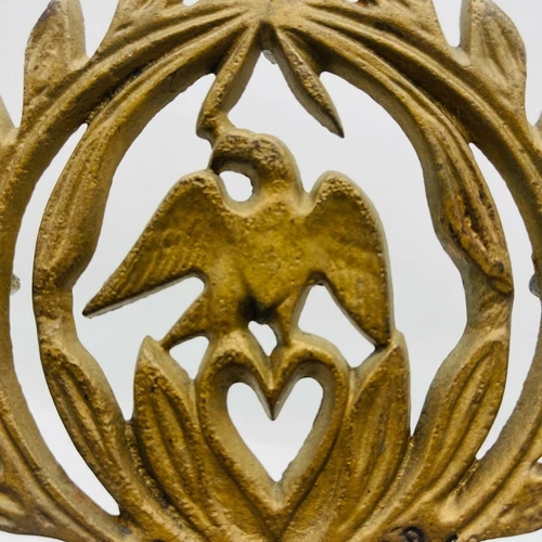 Vintage Griswold Cast Iron Trivet Birchwood Eagle Americana  image 6