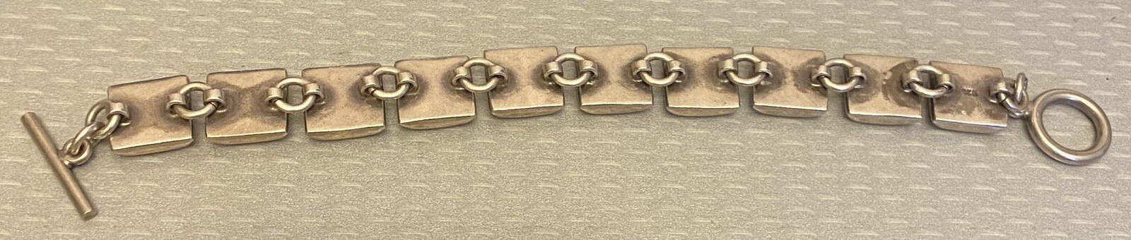 Vintage Sterling Silver Chunky Toggle Bracelet Mu… - image 7