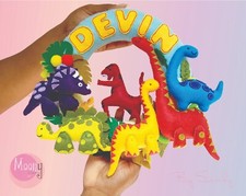 Handmade Dinosaur Themed Name Customized Colorful Felt Hanging Wall Decorations